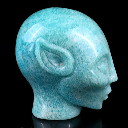 Nicedony 2.9" Amazonite Hand Carved Crystal Elf Alien Sculpture - View 3