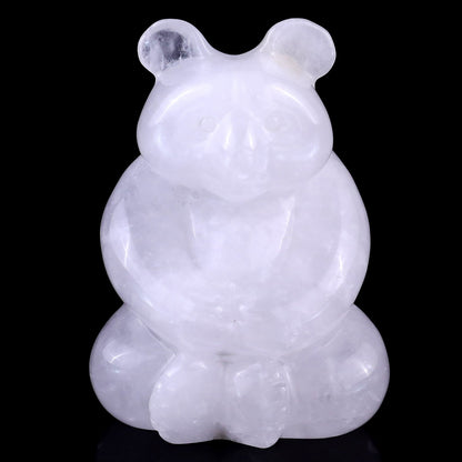 Nicedony 2.9" Angolan Quartz Hand Carved Crystal Panda Sculpture - View 2