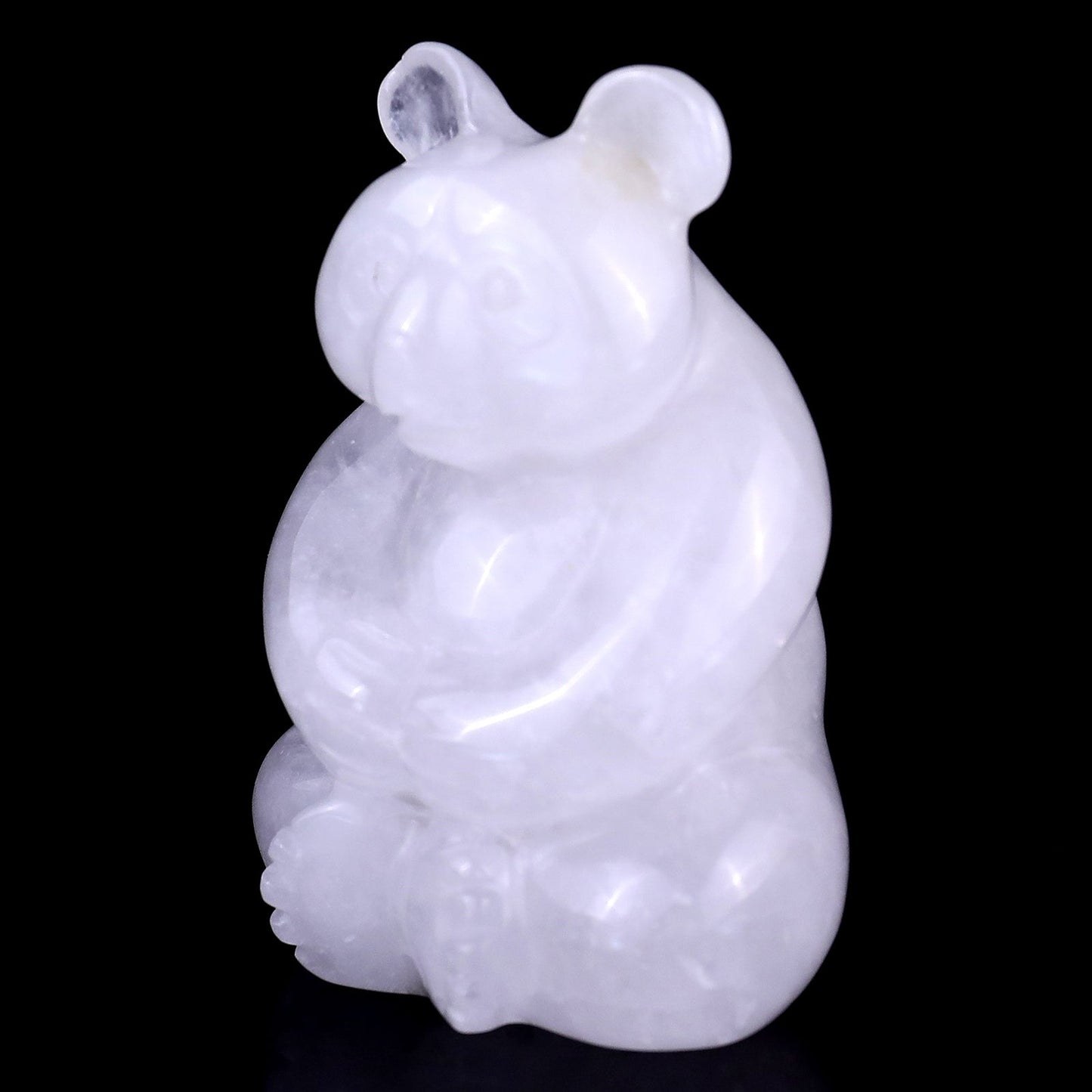 Nicedony 2.9" Angolan Quartz Hand Carved Crystal Panda Sculpture - View 7