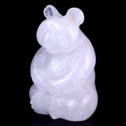 Nicedony 2.9" Angolan Quartz Hand Carved Crystal Panda Sculpture - View 7