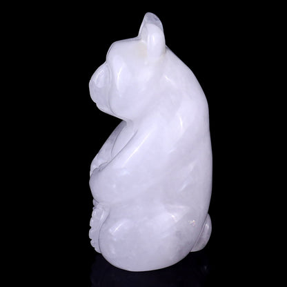Nicedony 2.9" Angolan Quartz Hand Carved Crystal Panda Sculpture - View 4