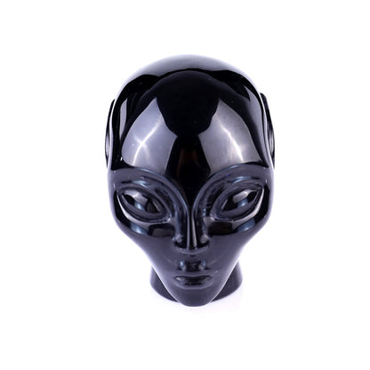 Nicedony 2.9" Black Obsidian Hand Carved Crystal Elf Alien Sculpture - #2100194