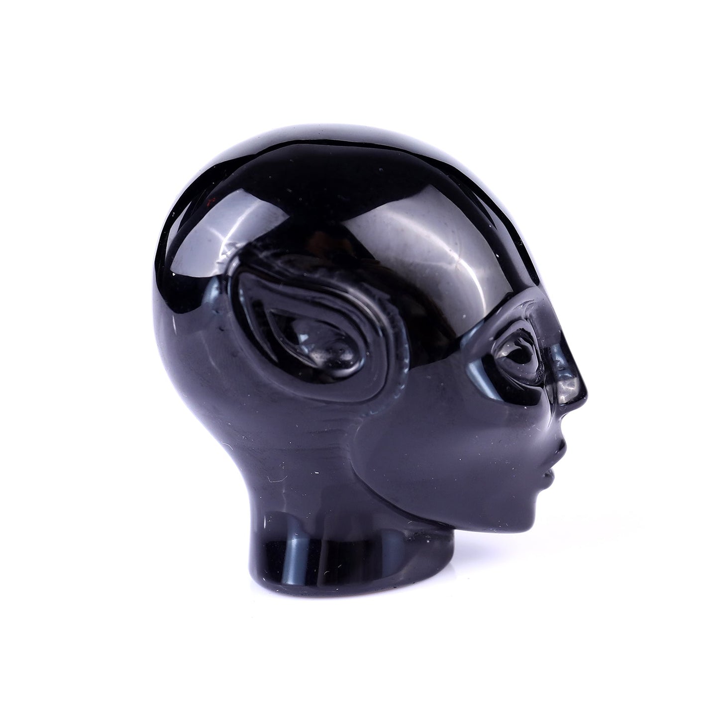 Nicedony 2.9" Black Obsidian Hand Carved Crystal Elf Alien Sculpture - View 3