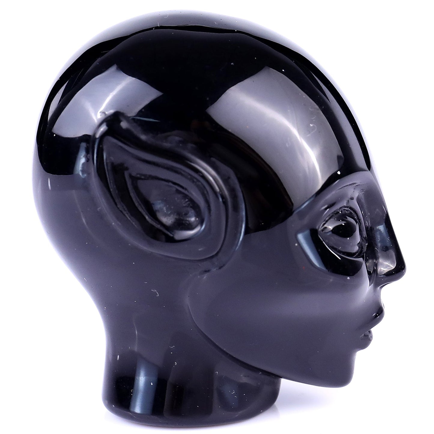 Nicedony 2.9" Black Obsidian Hand Carved Crystal Elf Alien Sculpture - View 10