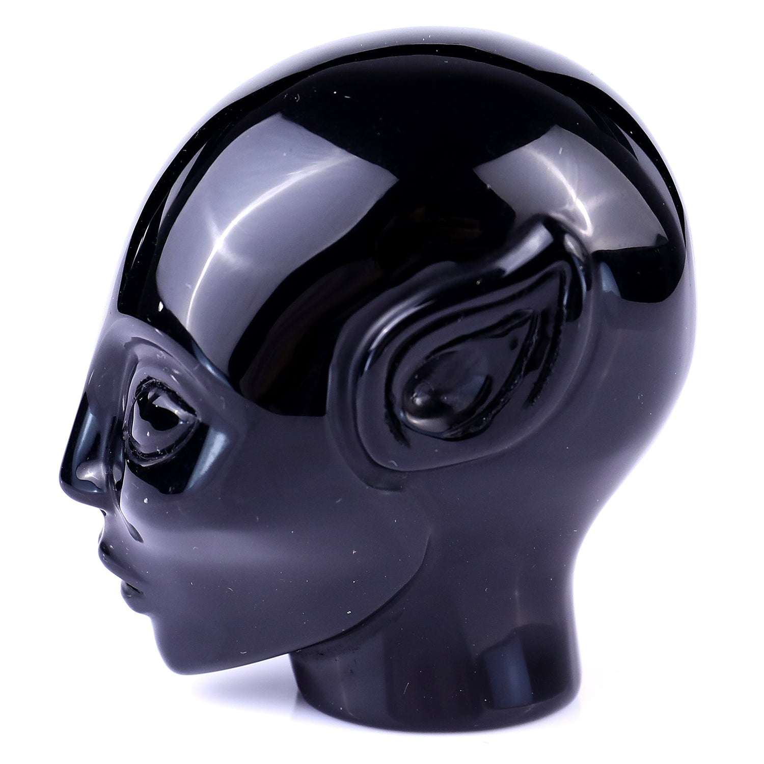 Nicedony 2.9" Black Obsidian Hand Carved Crystal Elf Alien Sculpture (SKU: S100020) - Photo 4