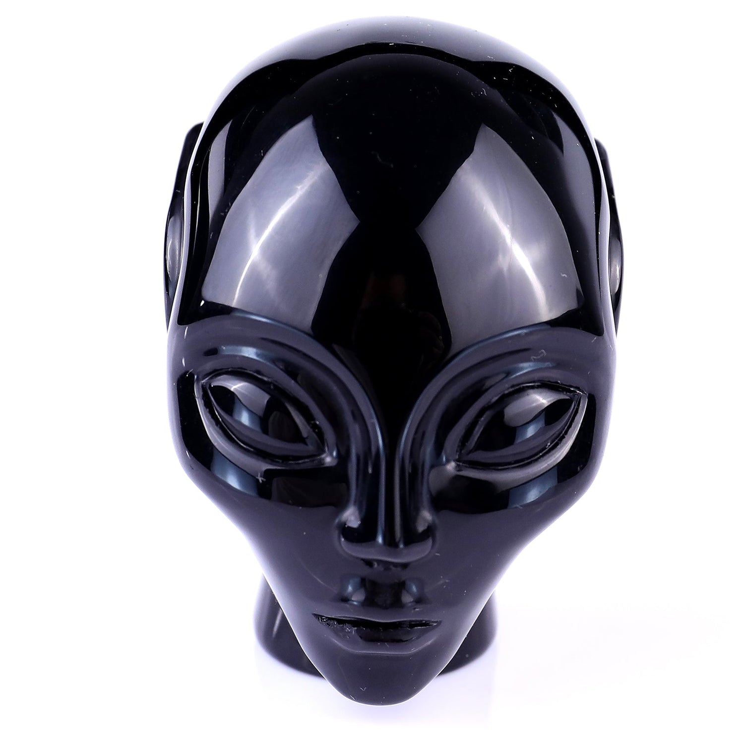 Nicedony 2.9" Black Obsidian Hand Carved Crystal Elf Alien Sculpture (SKU: S100020) - Photo 2