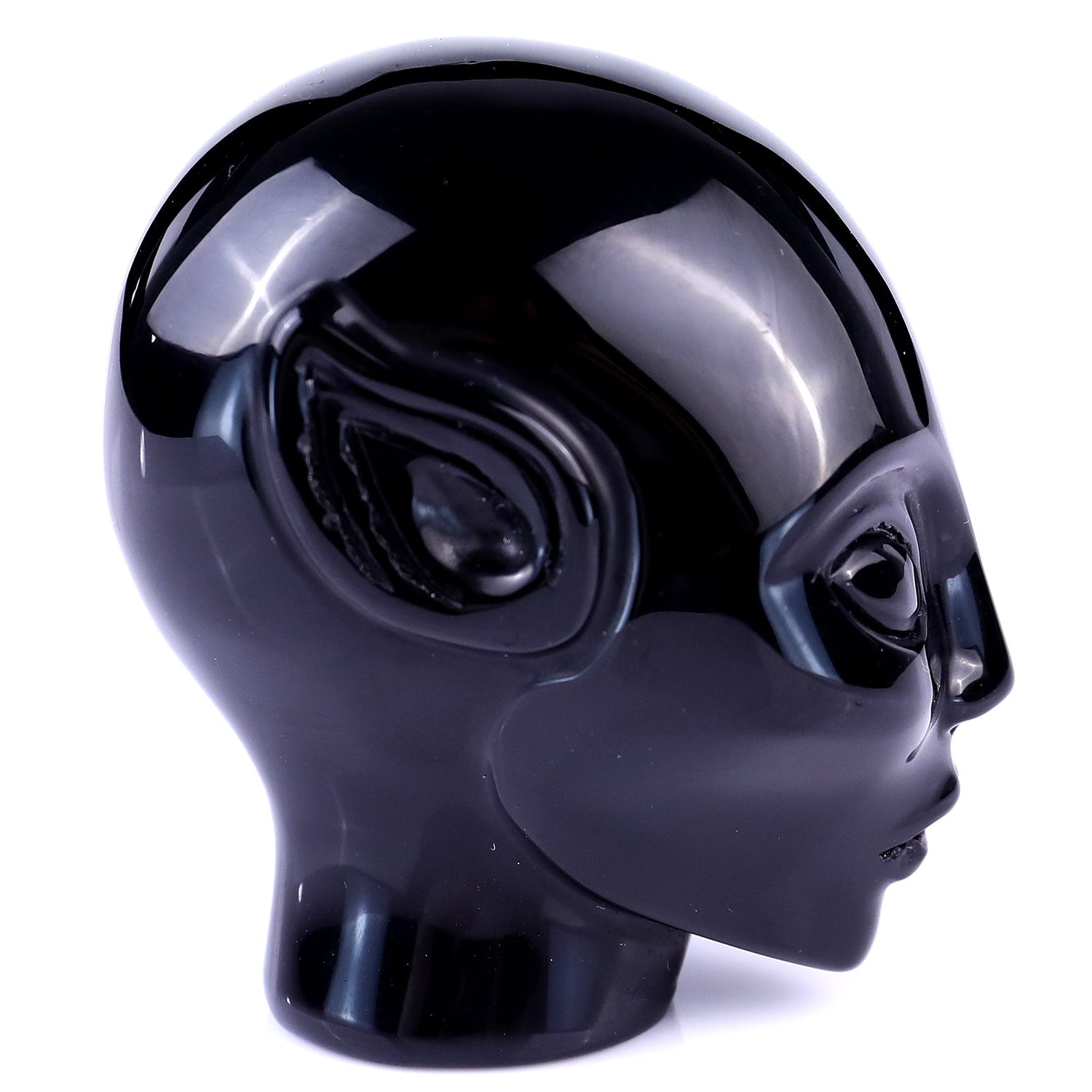 Nicedony 2.9" Black Obsidian Hand Carved Crystal Elf Alien Sculpture (SKU: S100020) - Photo 3