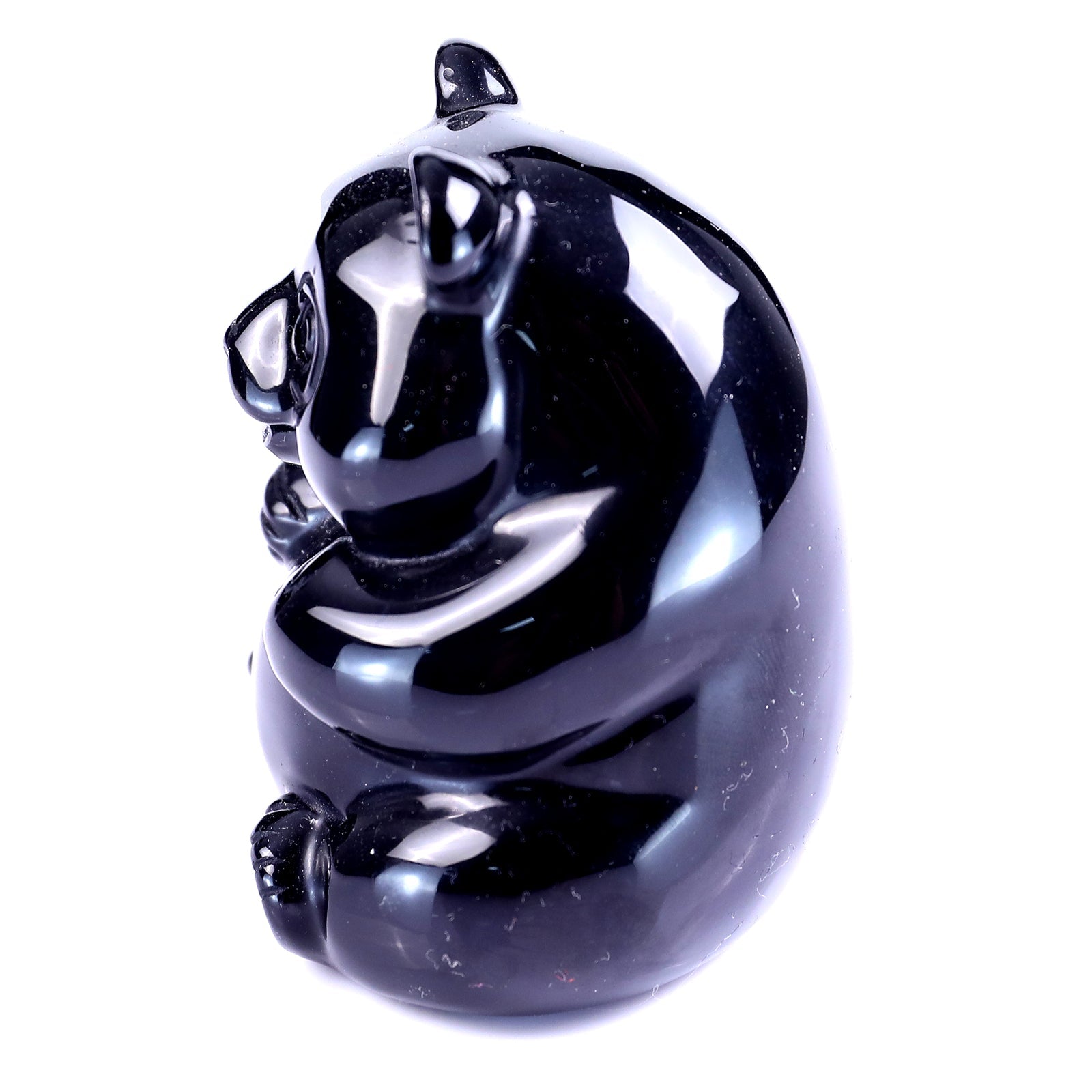Nicedony 2.9" Black Obsidian Hand Carved Crystal Panda Sculpture - View 14
