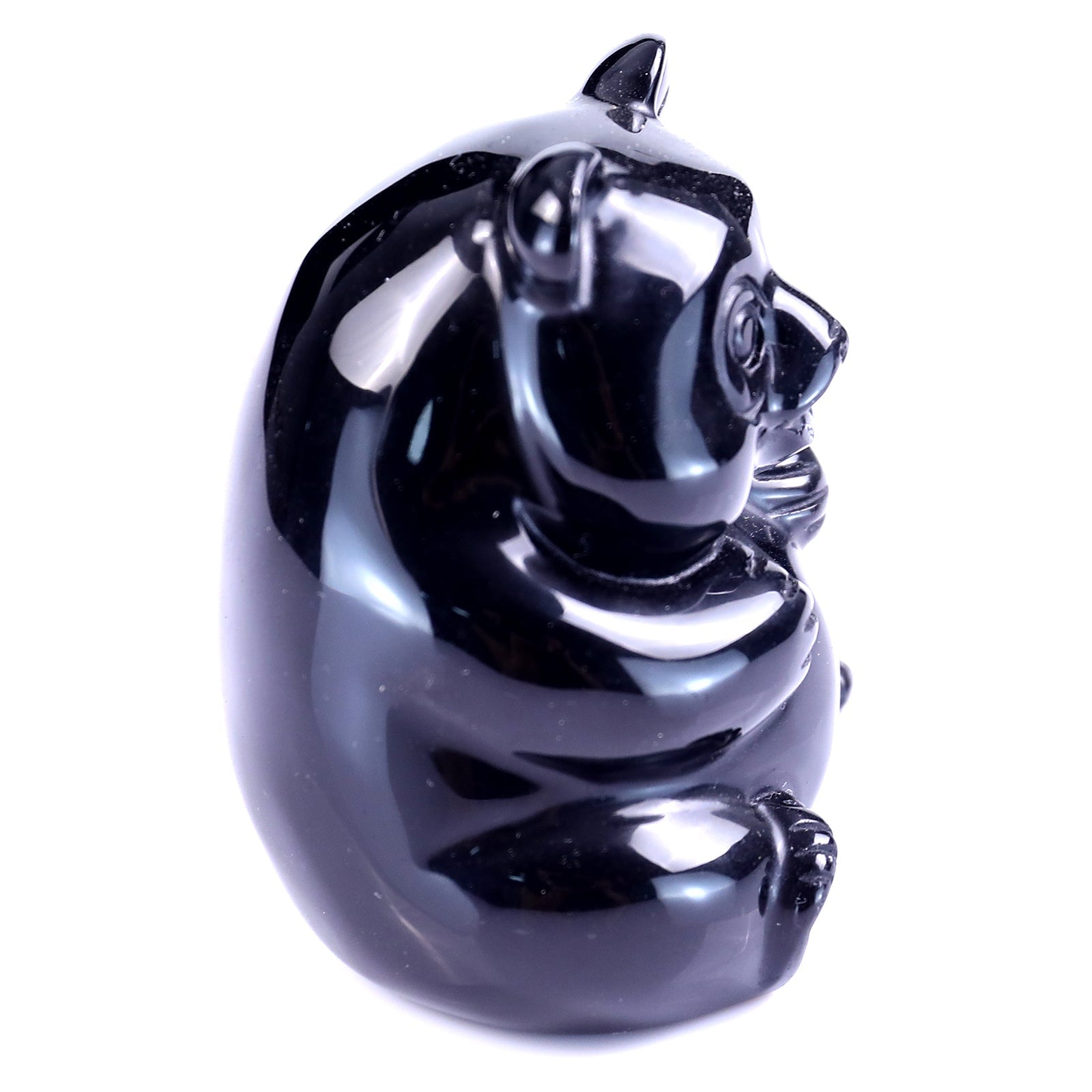 Nicedony 2.9" Black Obsidian Hand Carved Crystal Panda Sculpture - View 10