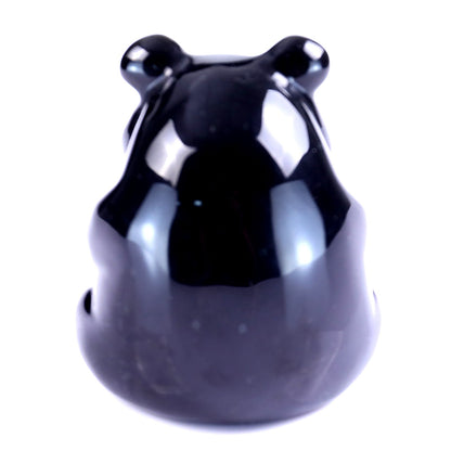 Nicedony 2.9" Black Obsidian Hand Carved Crystal Panda Sculpture - View 12