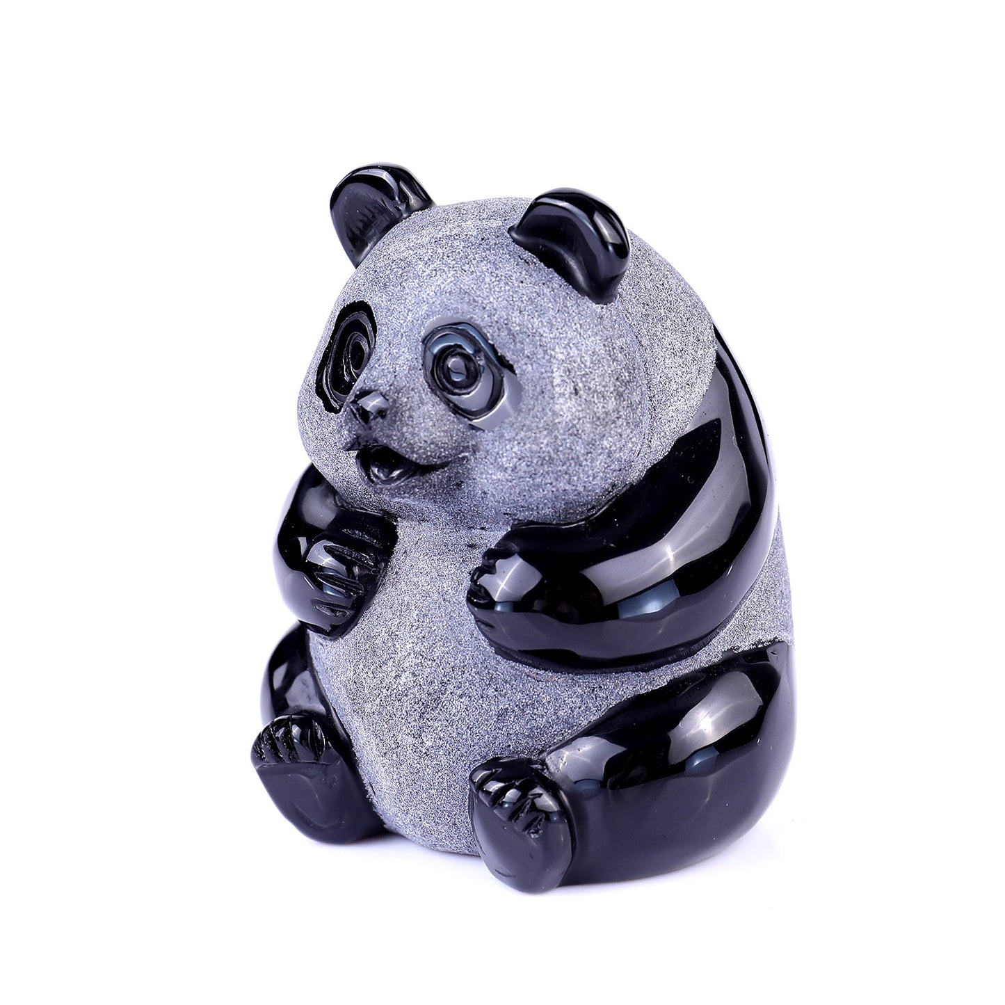 Nicedony 2.9" Black Obsidian Hand Carved Crystal Panda Sculpture - View 7