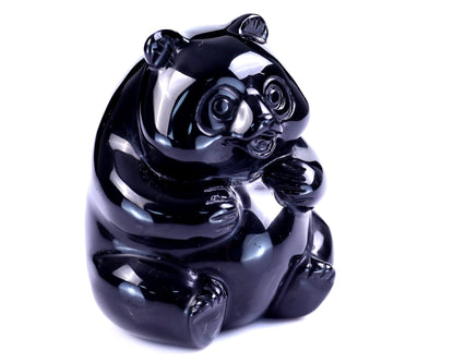 Nicedony 2.9" Black Obsidian Hand Carved Crystal Panda Sculpture - View 33
