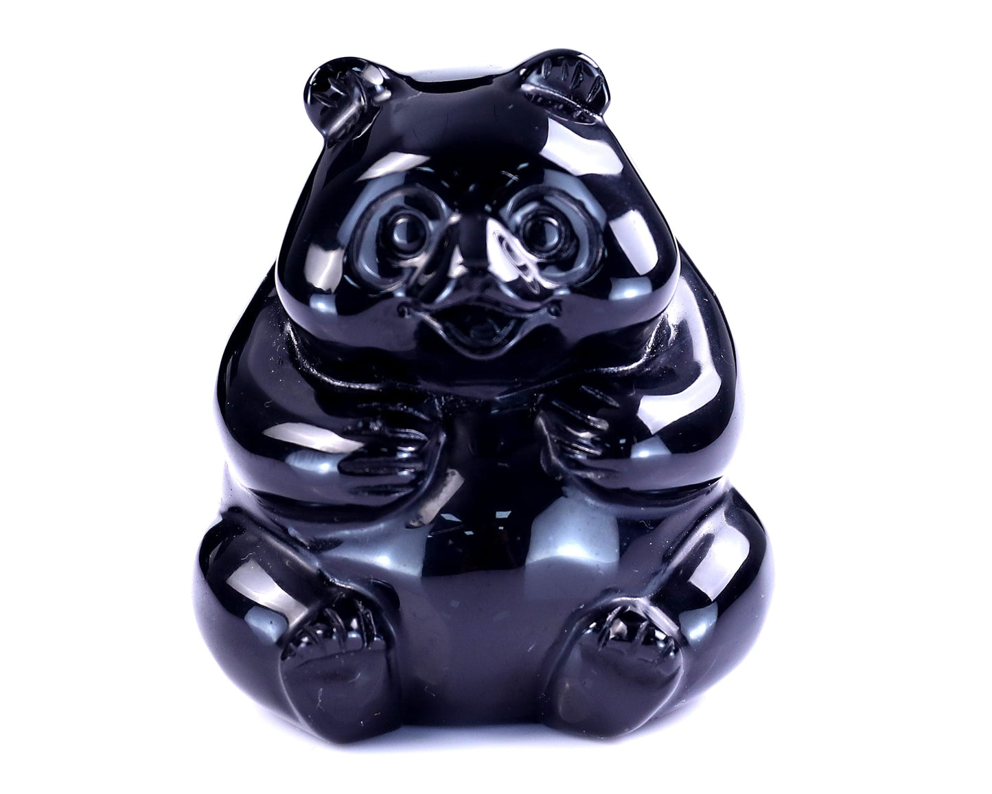 Nicedony 2.9" Black Obsidian Hand Carved Crystal Panda Sculpture - View 34