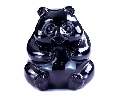 Nicedony 2.9" Black Obsidian Hand Carved Crystal Panda Sculpture - View 34