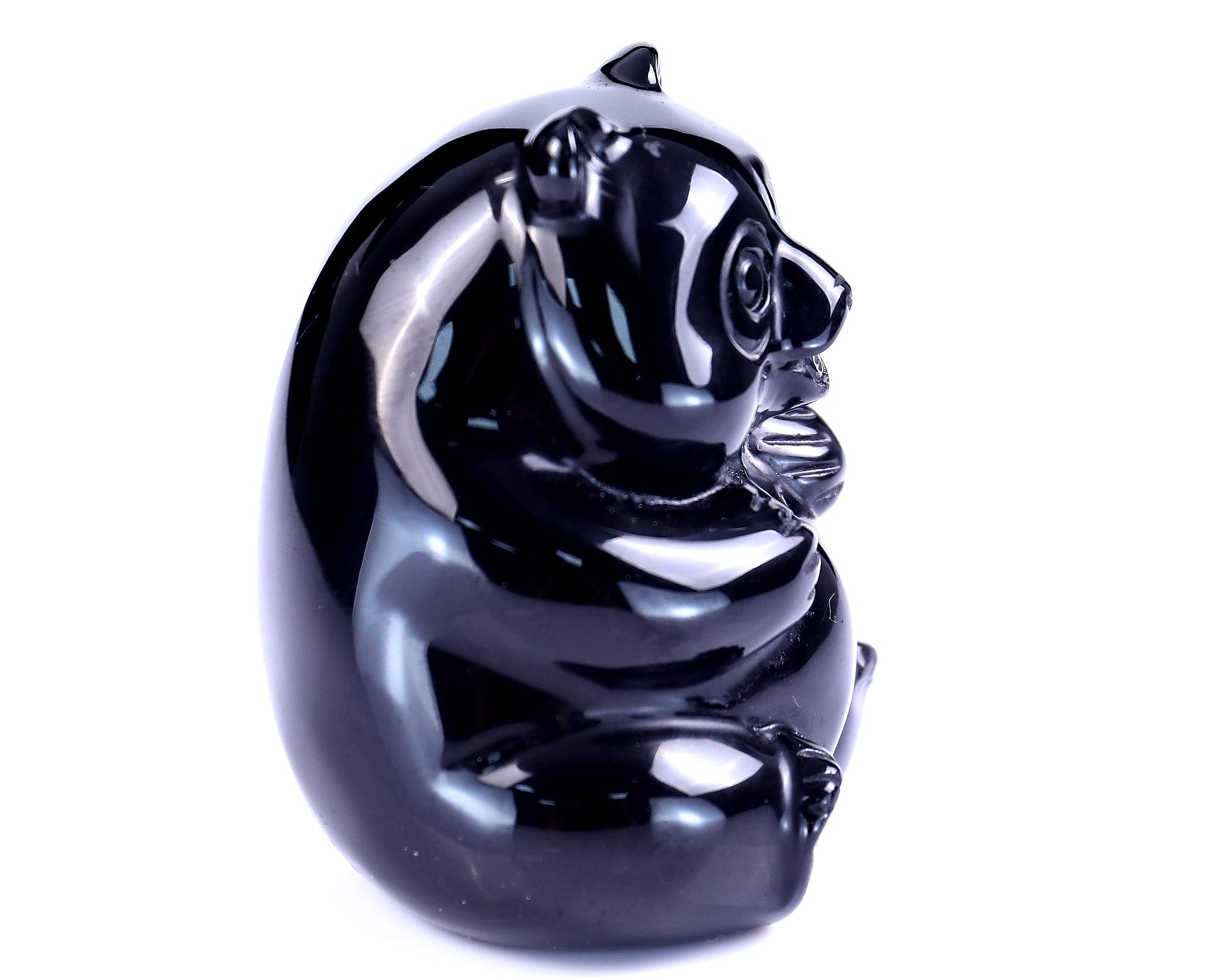 Nicedony 2.9" Black Obsidian Hand Carved Crystal Panda Sculpture - View 35
