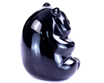 Nicedony 2.9" Black Obsidian Hand Carved Crystal Panda Sculpture - View 36