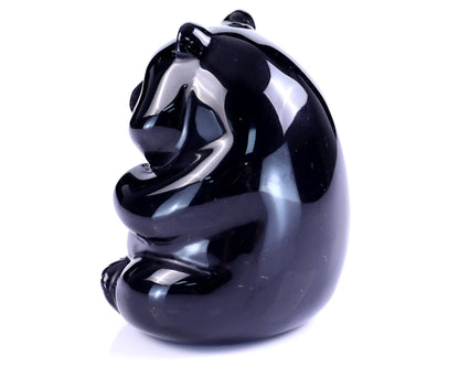 Nicedony 2.9" Black Obsidian Hand Carved Crystal Panda Sculpture - View 38