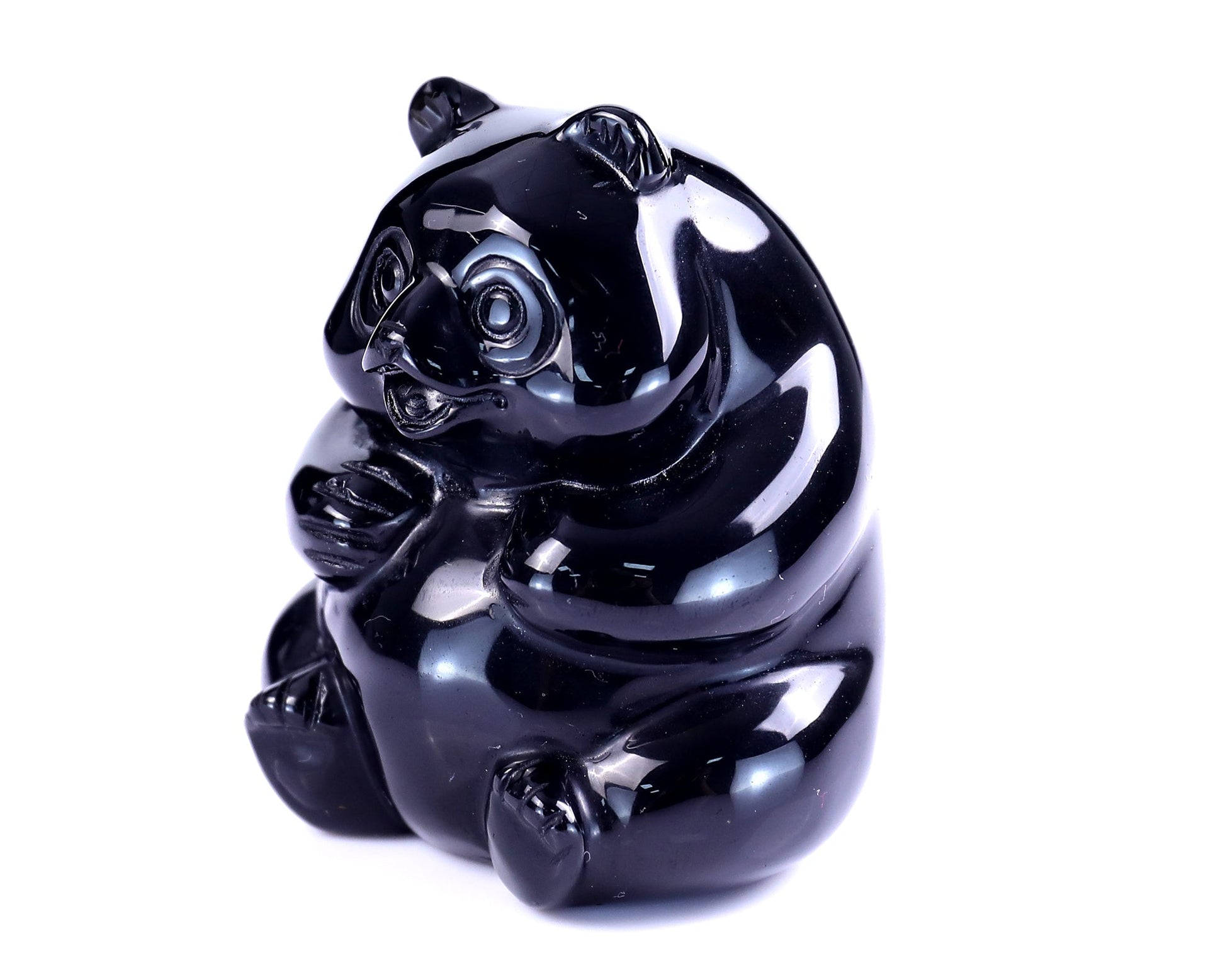 Nicedony 2.9" Black Obsidian Hand Carved Crystal Panda Sculpture - View 41