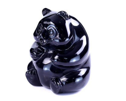 Nicedony 2.9" Black Obsidian Hand Carved Crystal Panda Sculpture - View 41
