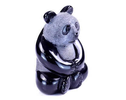 Nicedony 2.9" Black Obsidian Hand Carved Crystal Panda Sculpture - View 24