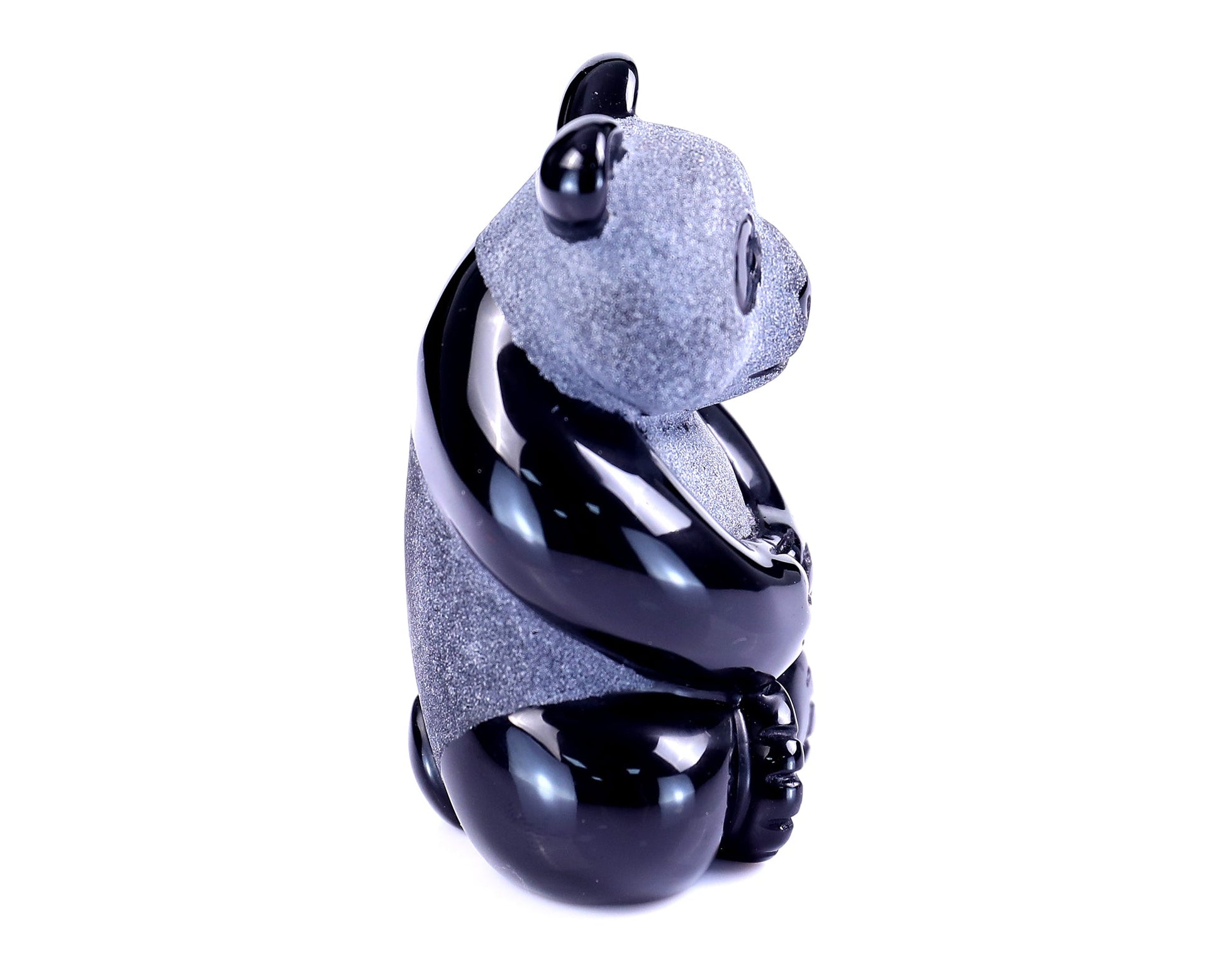 Nicedony 2.9" Black Obsidian Hand Carved Crystal Panda Sculpture - View 26