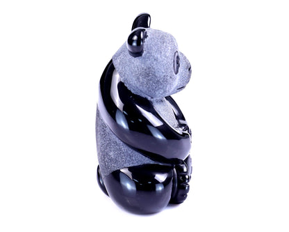 Nicedony 2.9" Black Obsidian Hand Carved Crystal Panda Sculpture - View 26