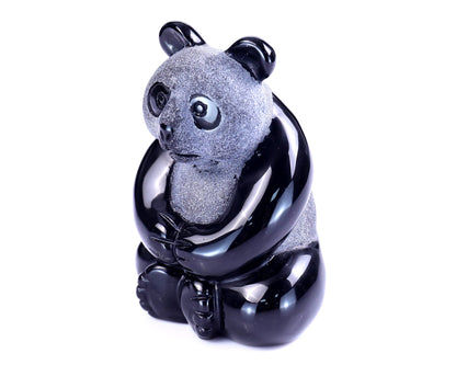 Nicedony 2.9" Black Obsidian Hand Carved Crystal Panda Sculpture - View 32