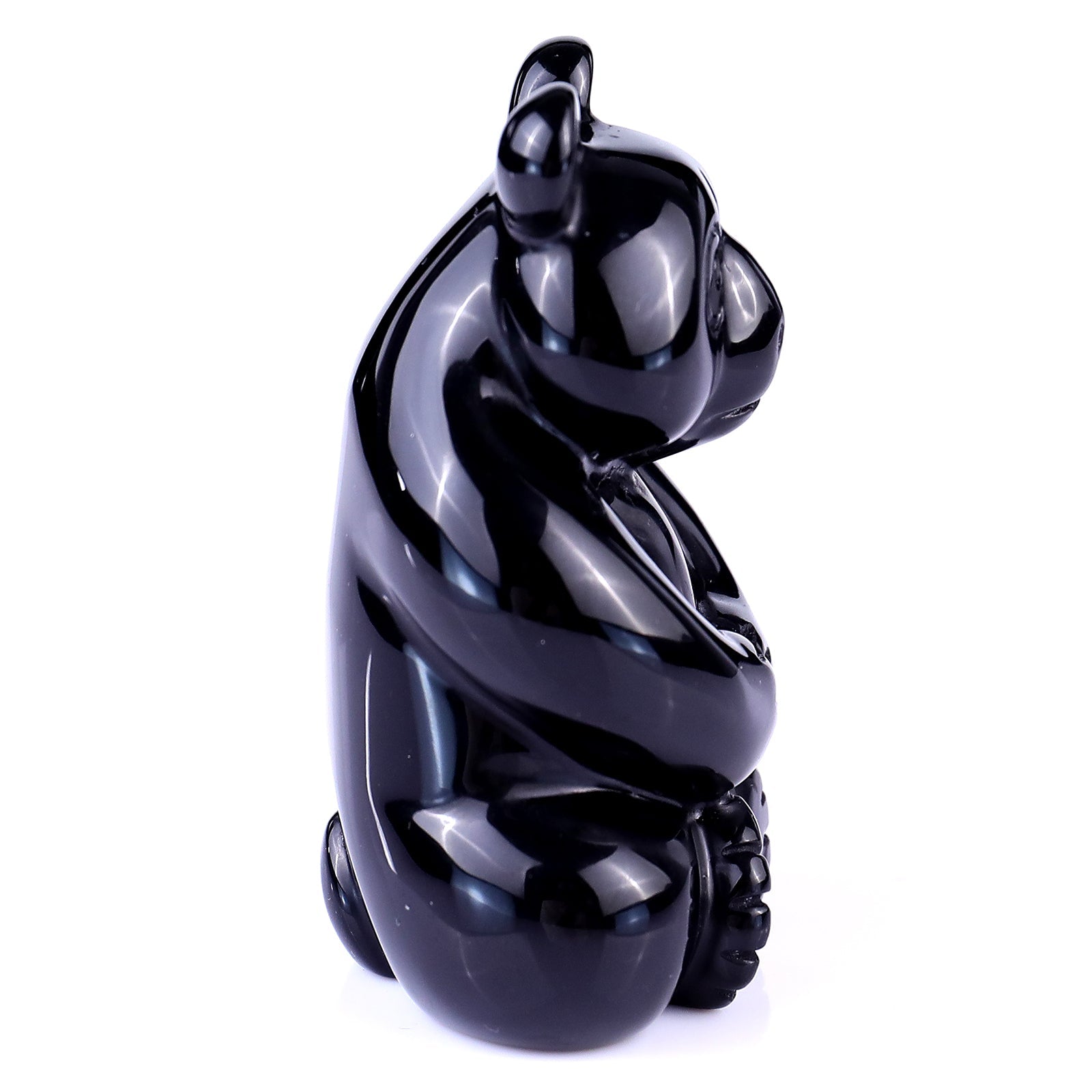 Nicedony 2.9" Black Obsidian Hand Carved Crystal Panda Sculpture - View 19