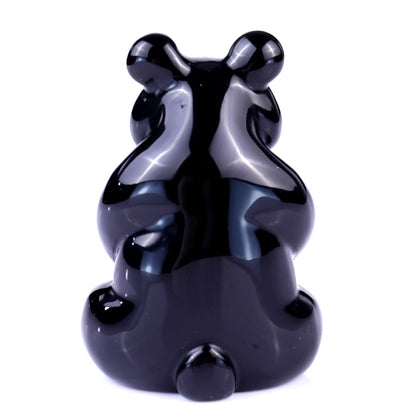 Nicedony 2.9" Black Obsidian Hand Carved Crystal Panda Sculpture - View 21