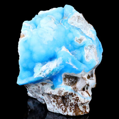 Nicedony 2.9" Blue Aragonite Hand Carved Skull Sculpture