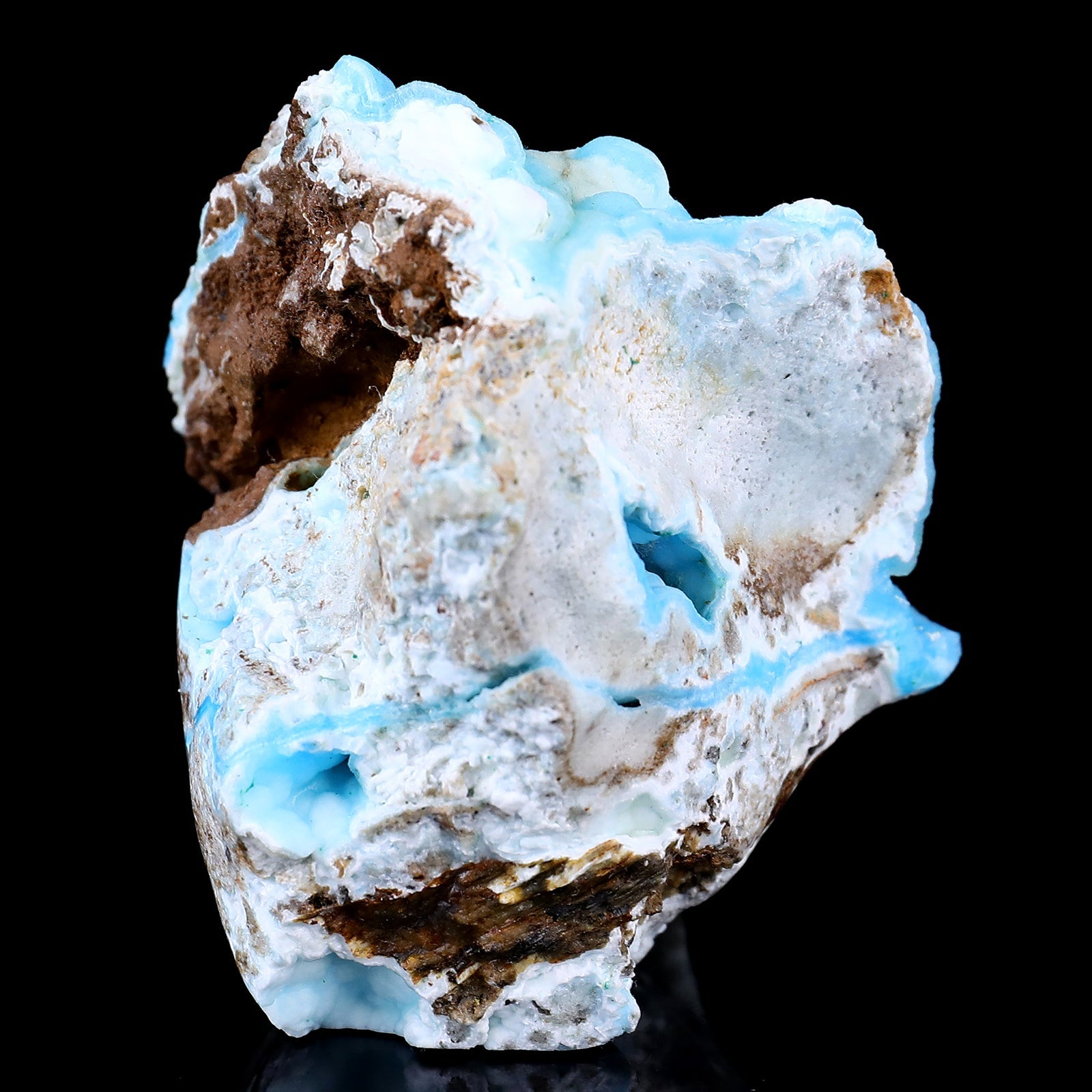 Nicedony 2.9" Blue Aragonite Hand Carved Skull Sculpture - View 5