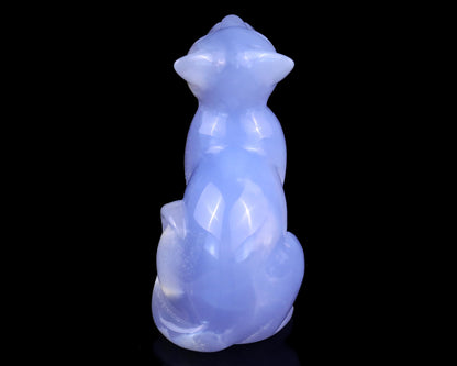 Nicedony 2.9" Blue Chalcedony Hand Carved Crystal Cat Sculpture - View 15