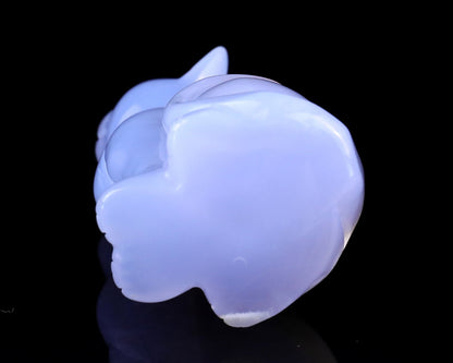 Nicedony 2.9" Blue Chalcedony Hand Carved Crystal Cat Sculpture - View 8