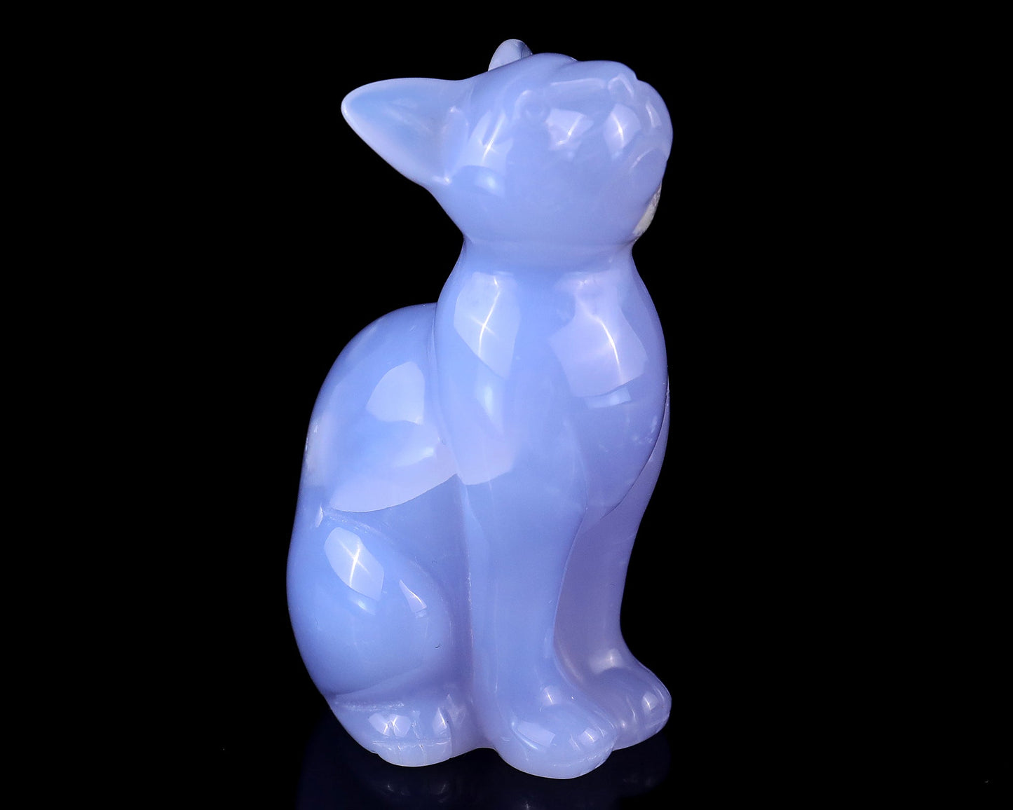 Nicedony 2.9" Blue Chalcedony Hand Carved Crystal Cat Sculpture - View 11