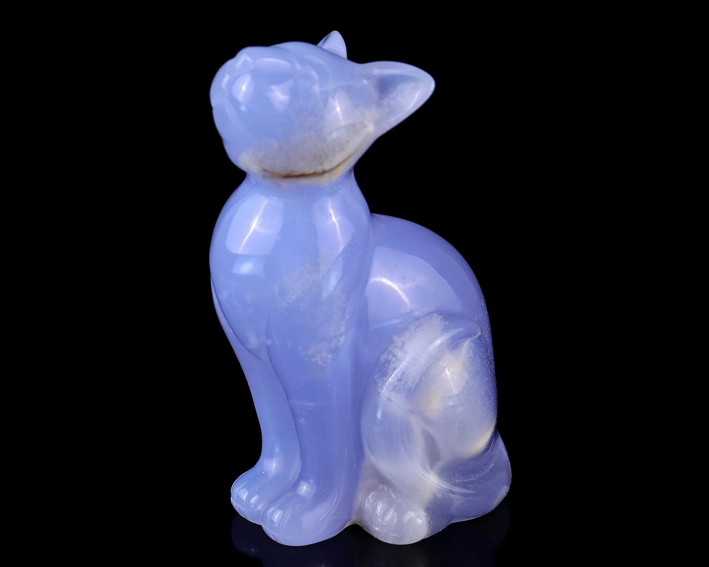 Nicedony 2.9" Blue Chalcedony Hand Carved Crystal Cat Sculpture - View 17