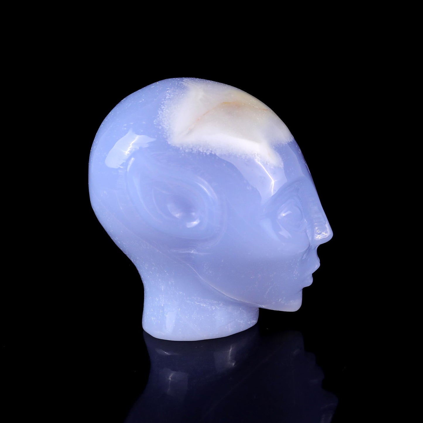 Nicedony 2.9" Blue Chalcedony Hand Carved Crystal Elf Alien Sculpture - View 10