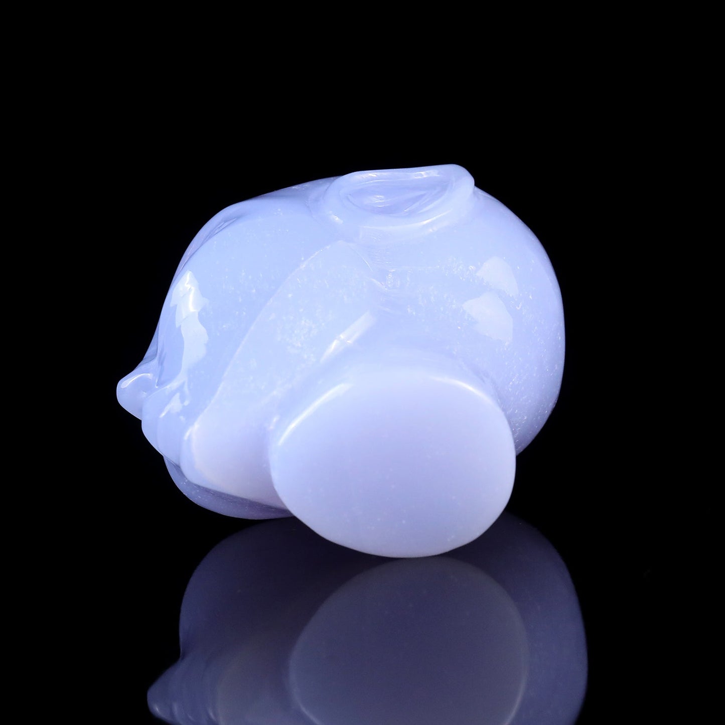 Nicedony 2.9" Blue Chalcedony Hand Carved Crystal Elf Alien Sculpture - View 13