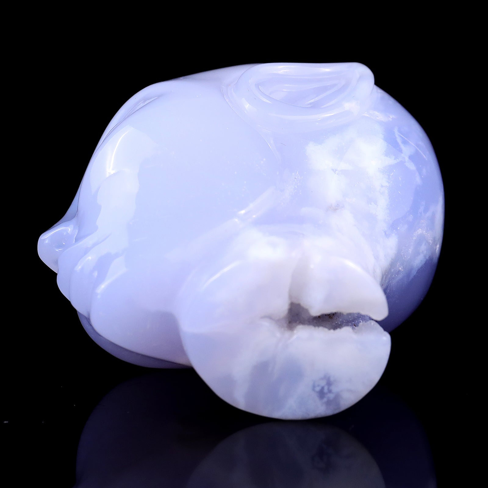 Nicedony 2.9" Blue Chalcedony Hand Carved Crystal Elf Alien Sculpture - View 6