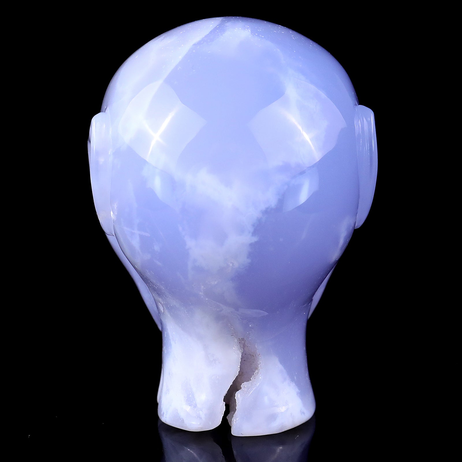 Nicedony 2.9" Blue Chalcedony Hand Carved Crystal Elf Alien Sculpture - View 5