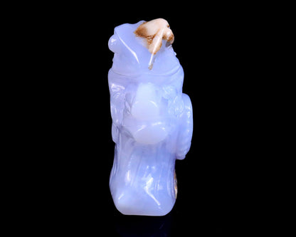 Nicedony 2.9" Blue Chalcedony Hand Carved Crystal Lizard Sculpture - View 2