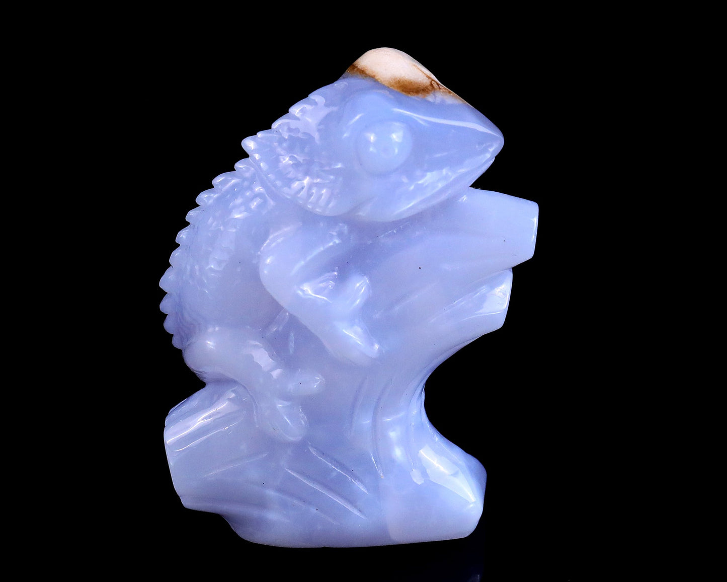 Nicedony 2.9" Blue Chalcedony Hand Carved Crystal Lizard Sculpture - View 3