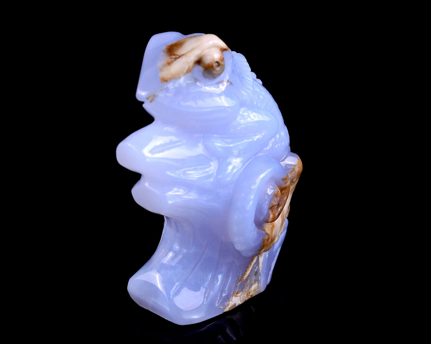 Nicedony 2.9" Blue Chalcedony Hand Carved Crystal Lizard Sculpture - View 9