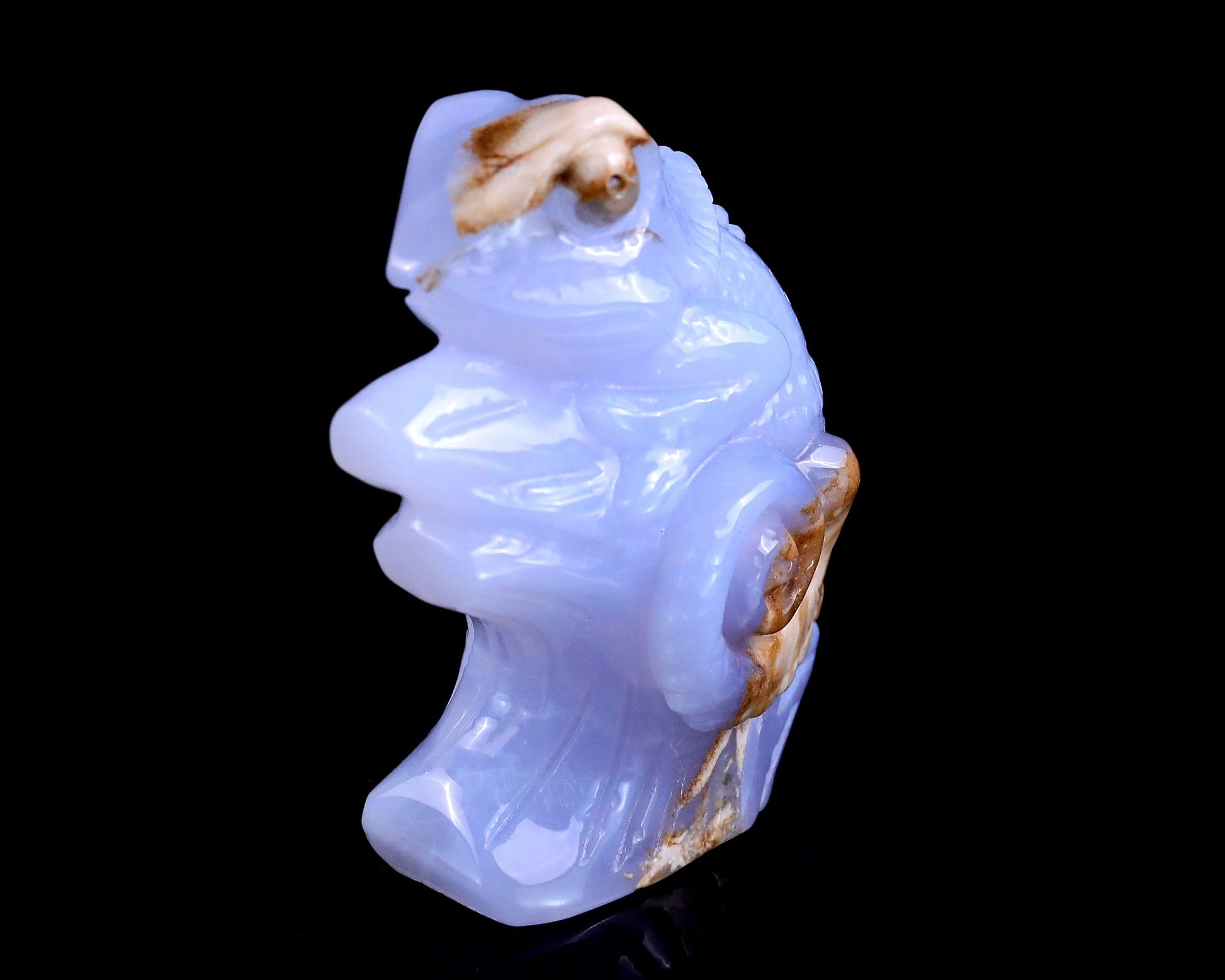 Nicedony 2.9" Blue Chalcedony Hand Carved Crystal Lizard Sculpture - View 9