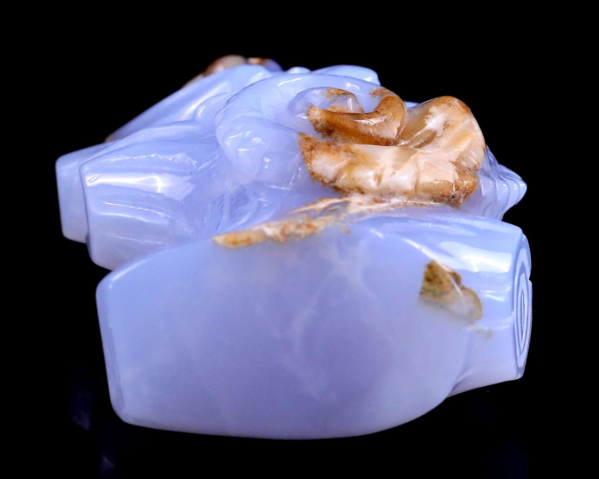 Nicedony 2.9" Blue Chalcedony Hand Carved Crystal Lizard Sculpture - View 8