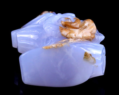 Nicedony 2.9" Blue Chalcedony Hand Carved Crystal Lizard Sculpture - View 8