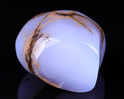 Nicedony 2.9" Blue Chalcedony Hand Carved Crystal Polished Stone - View 16