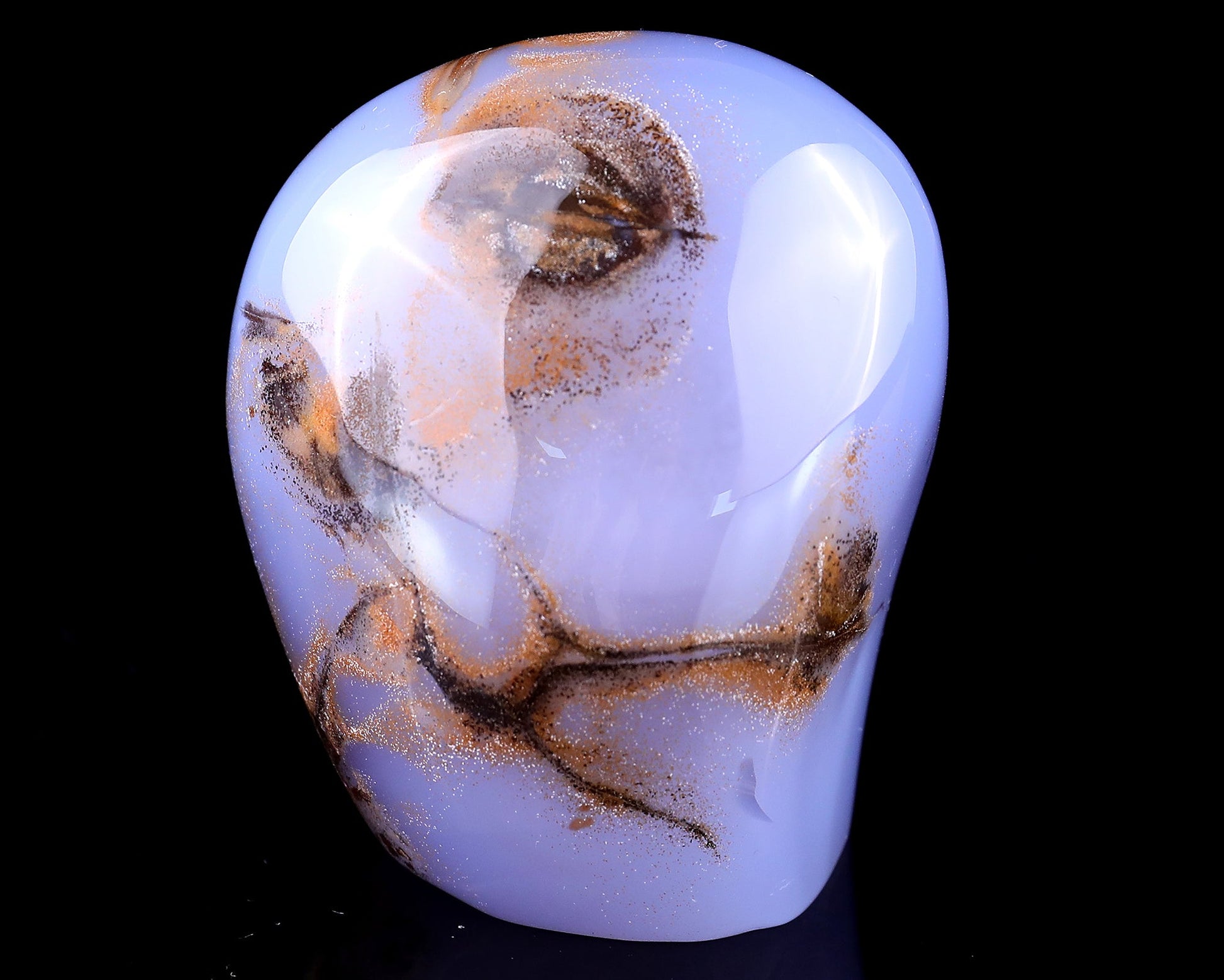 Nicedony 2.9" Blue Chalcedony Hand Carved Crystal Polished Stone - View 18