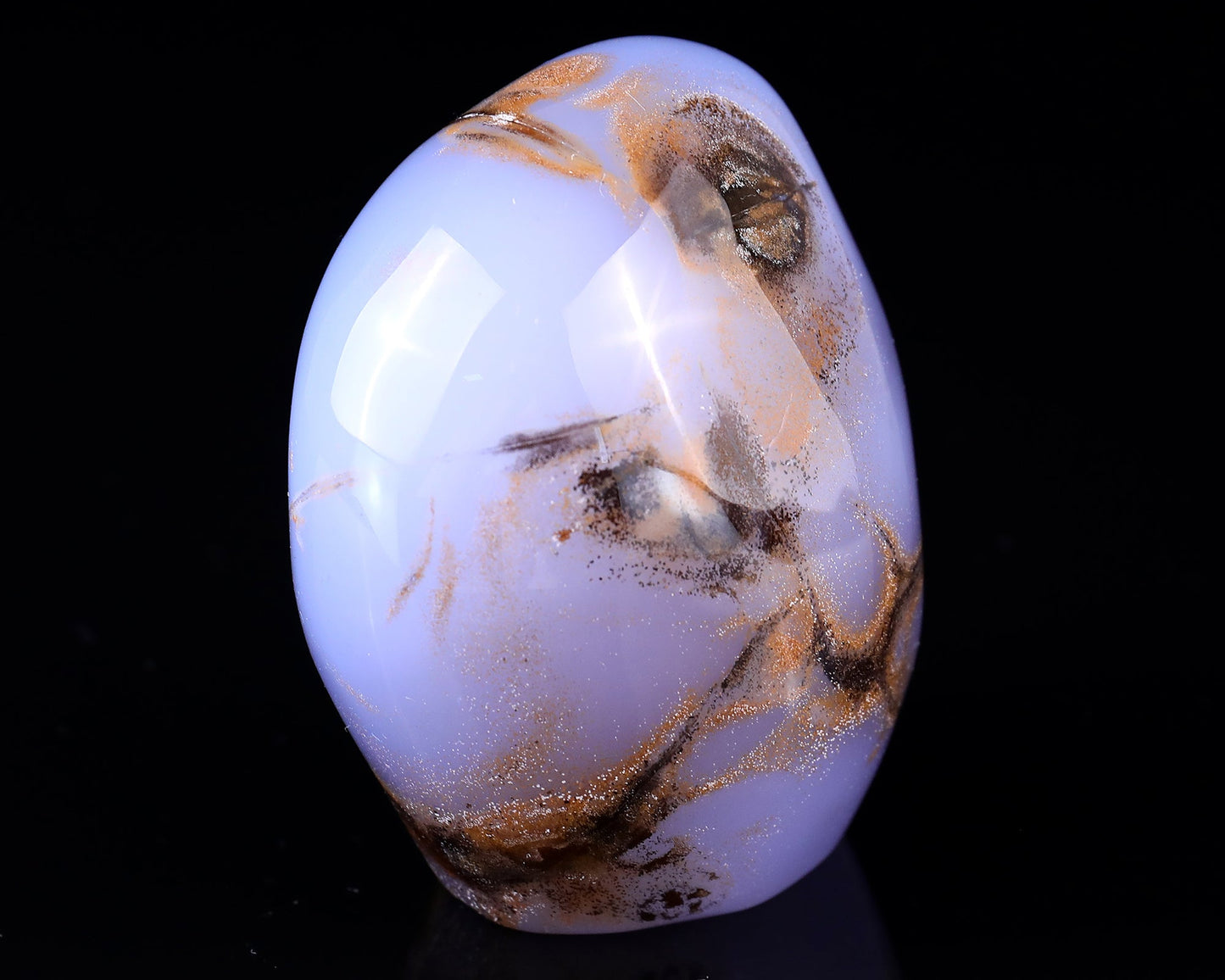 Nicedony 2.9" Blue Chalcedony Hand Carved Crystal Polished Stone - View 11