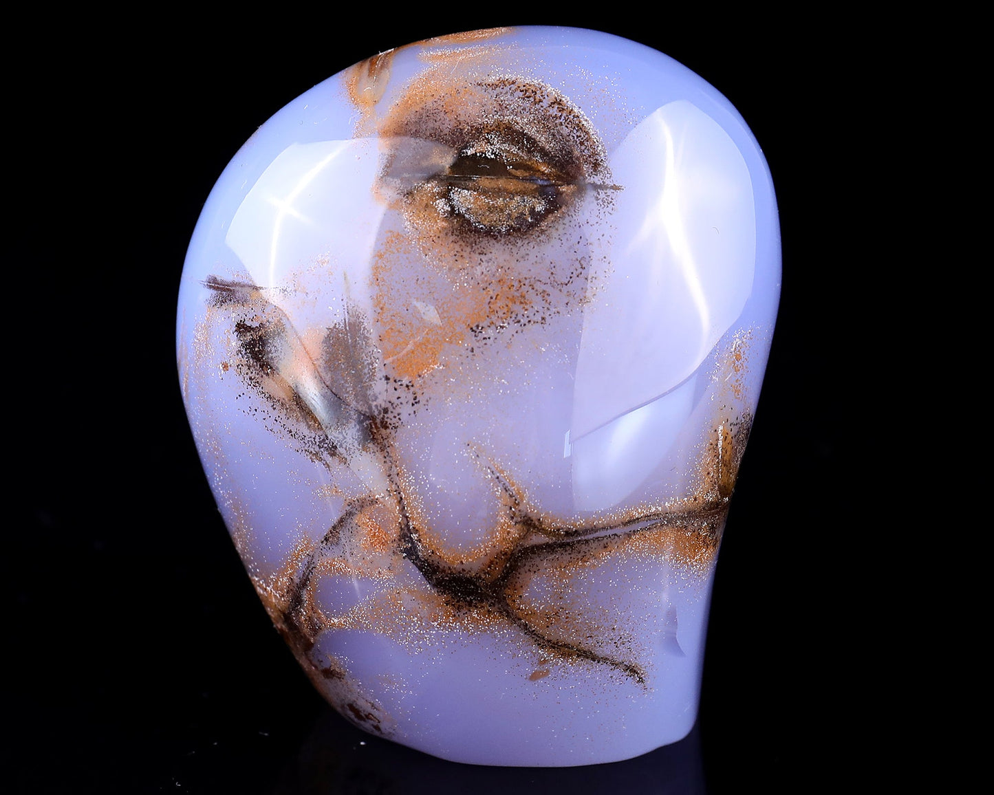 Nicedony 2.9" Blue Chalcedony Hand Carved Crystal Polished Stone - View 9