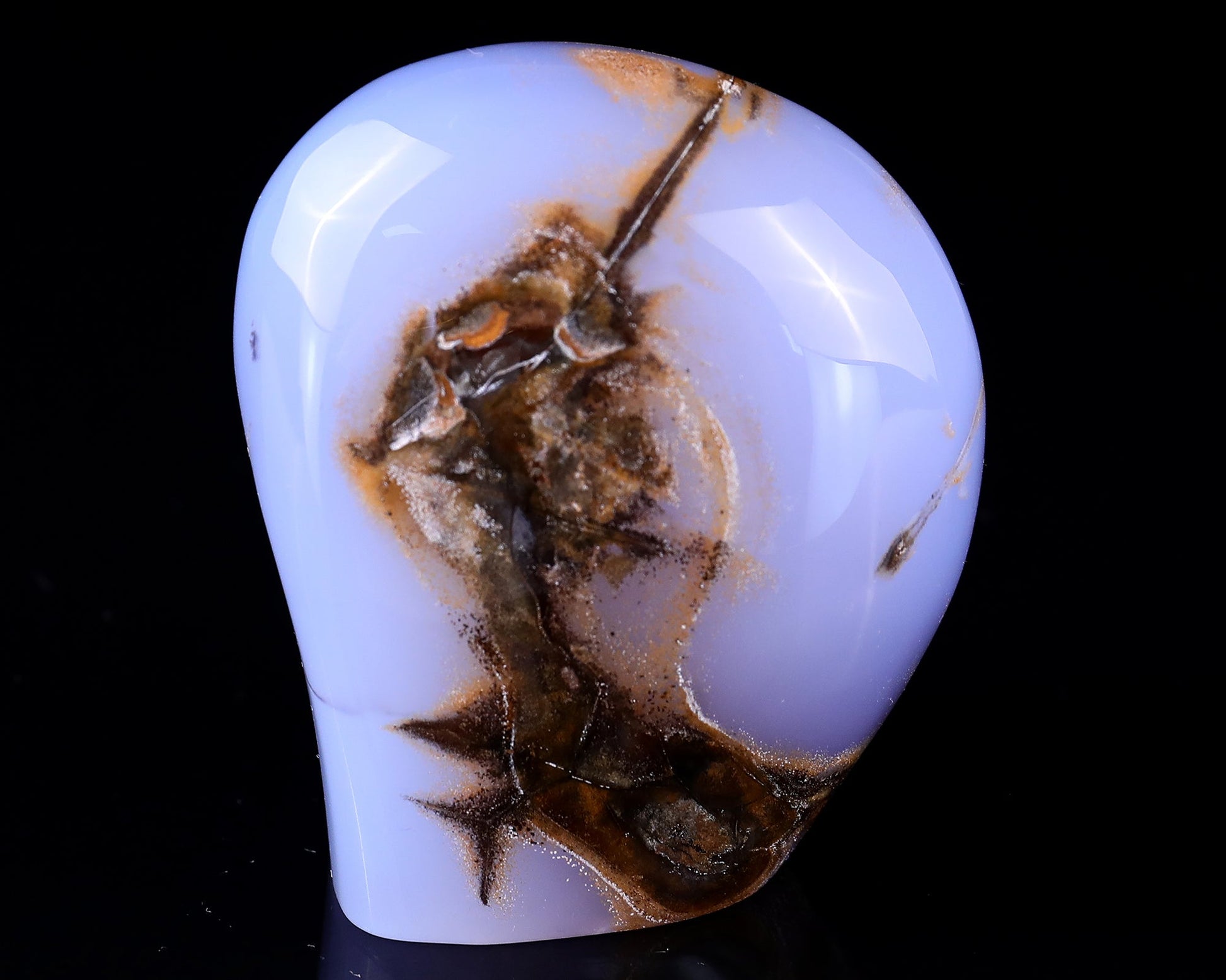 Nicedony 2.9" Blue Chalcedony Hand Carved Crystal Polished Stone - View 13